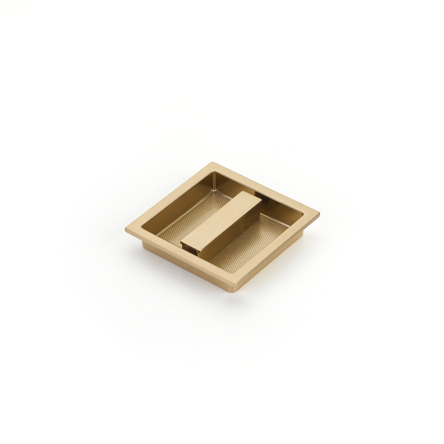 Schaub Modo Recessed Pull 3-7/8" x 3-7/8" Signature Satin Brass