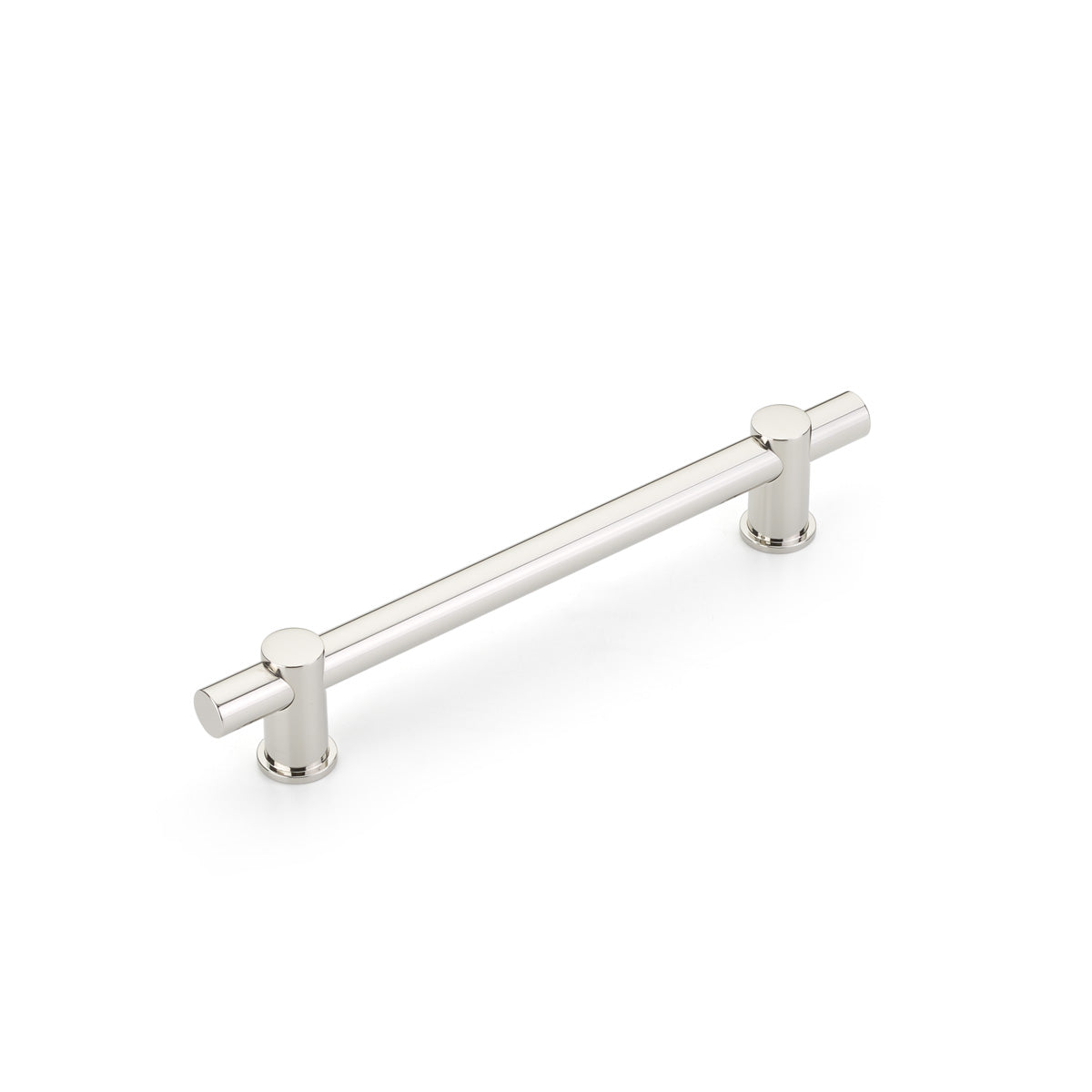 Schaub Fonce' Bar Pull 6" cc with Polished Nickel Bar and Polished Nickel stems