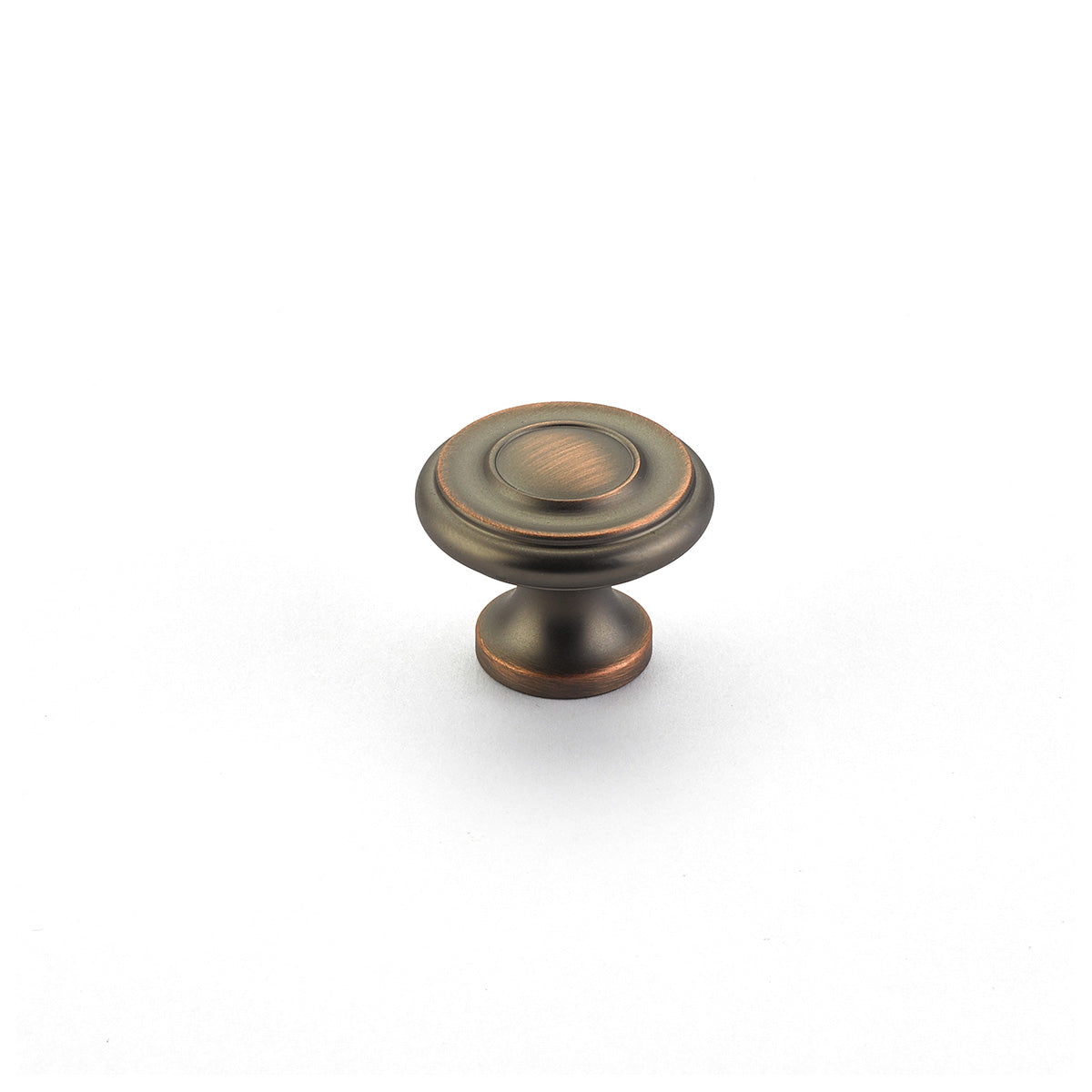 Schaub Traditional / Colonial Stepped Round Knob 1-1/4" Aurora Bronze