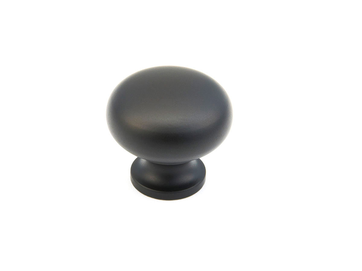 Schaub Traditional / Country Round Knob 1-1/4" Flat Black