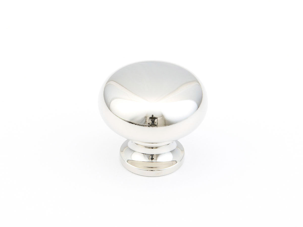 Schaub Traditional Round Knob 1-1/4" Polished Nickel