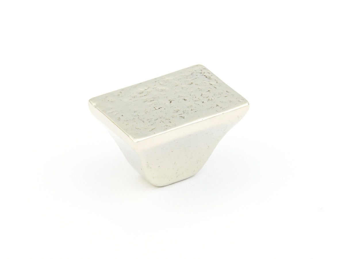 Schaub Vinci Rectangular Knob 1-1/4" Polished White Bronze