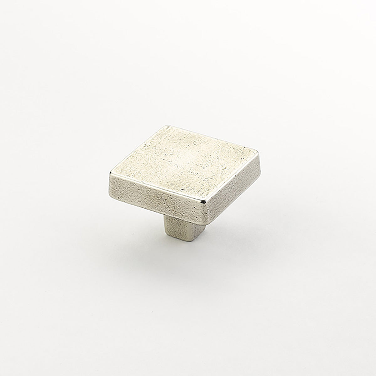 Schaub Vinci Large Square Knob 1-3/4" Polished White Bronze