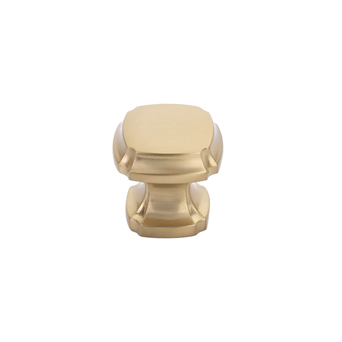 Schaub Empire Squre Knob 1-3/8" Signature Satin Brass