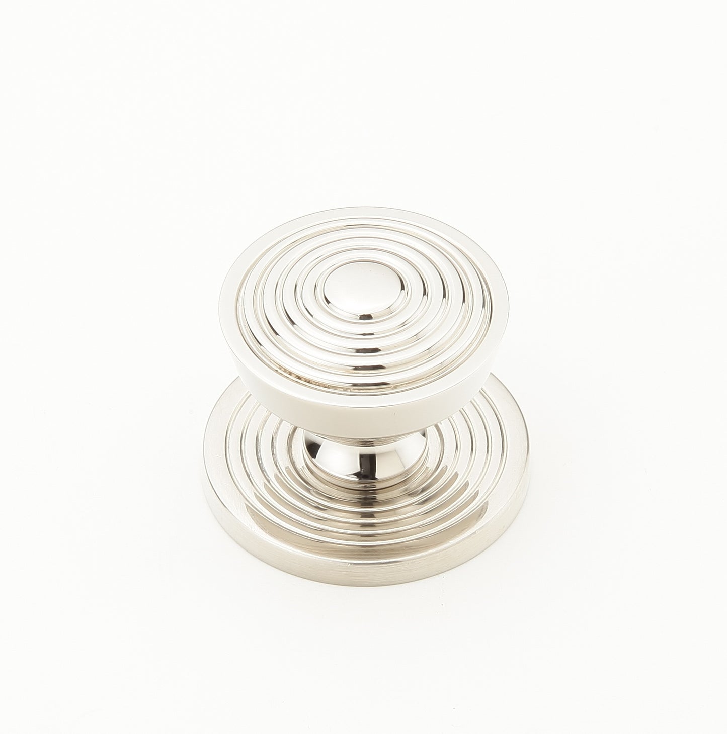 Schaub Solid Brass Knob w/backplate in Polished Nickel 1" dia Polished Nickel