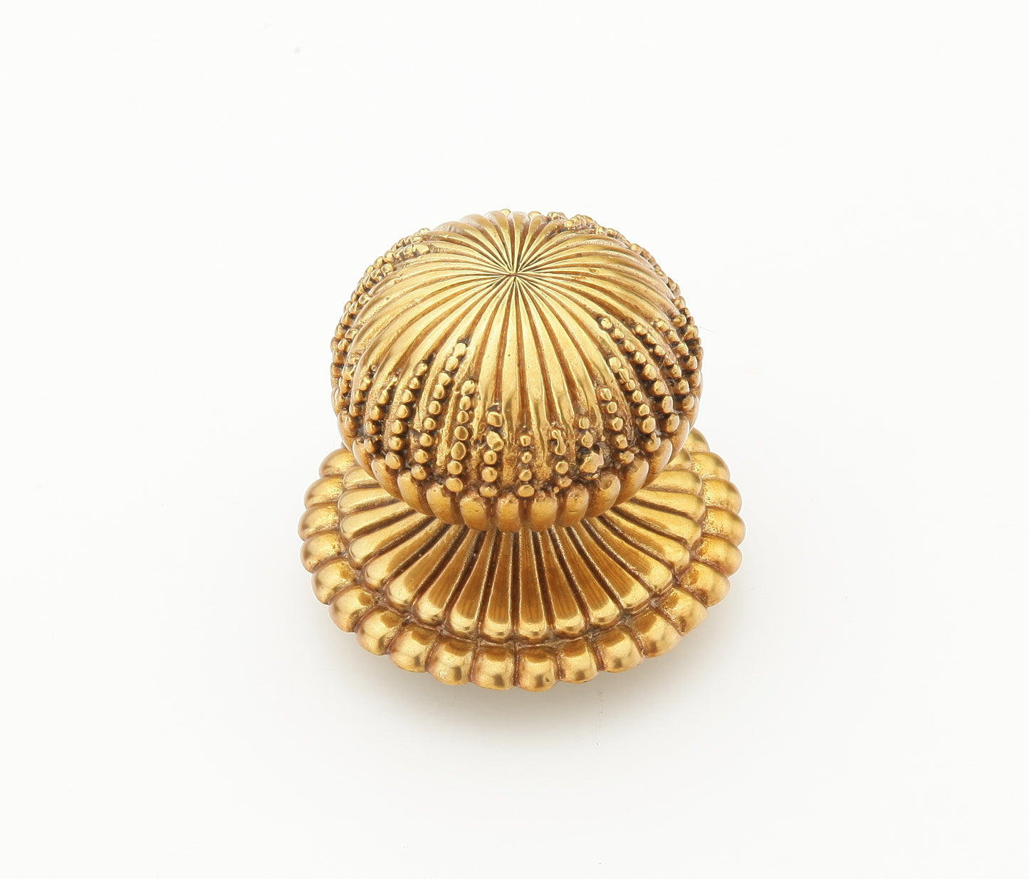 Schaub Brass Knob & Backplate in Paris Brass 1-1/4" dia PAR