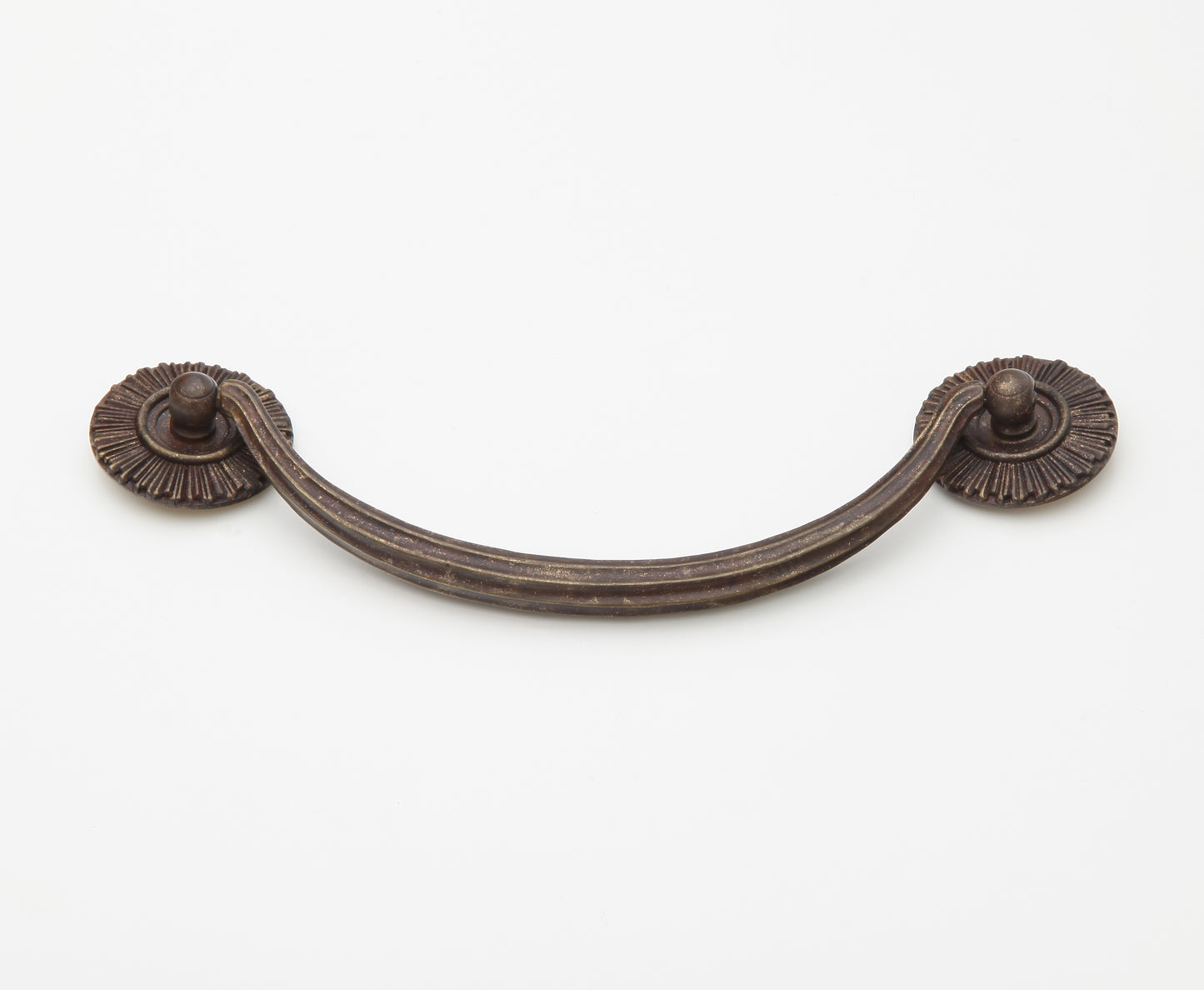 Schaub Highlighted Luminescent Bronze Bail Pull with Rosettes 5-1/2" cc