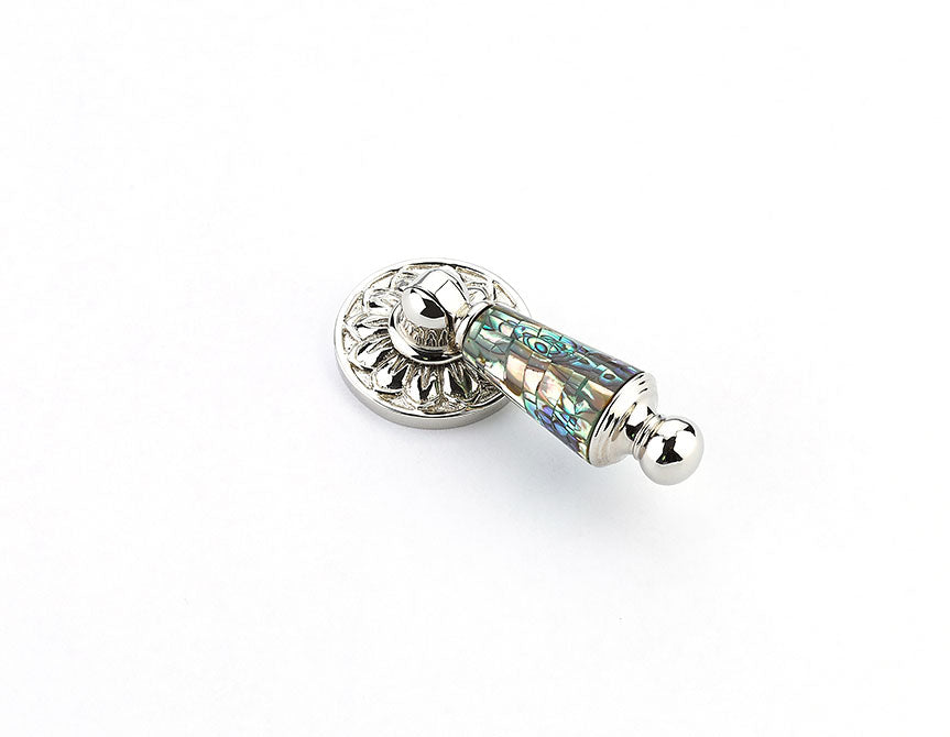 Schaub Imperial Shell Solid Brass Pendant Pull with Imperial Shell Inlay in Polished Nickel finish