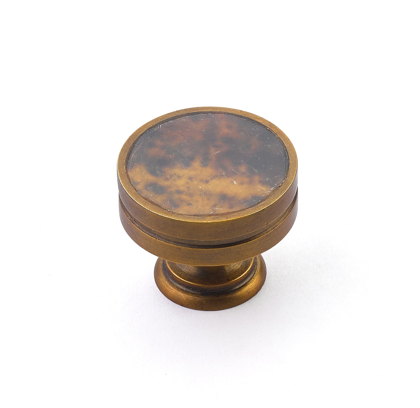 Schaub Tiger Penshell Estate Dover Round Knob with Tiger Shell Inlay ED