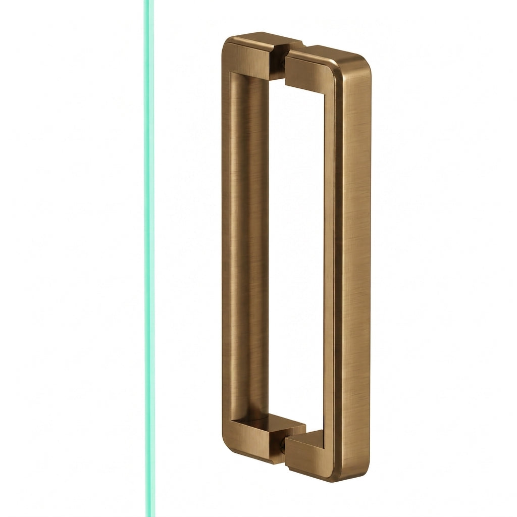 Colonial Bronze 795 Fluted Square Pull, 1 x 3/4 in Cross Section - Back-to-Back Shower Door Pull Kit