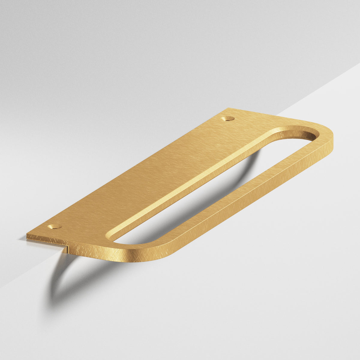 Colonial Bronze 884 Rounded Front Racetrack Edge Pull, 2 in Projection - Weathered Brass
