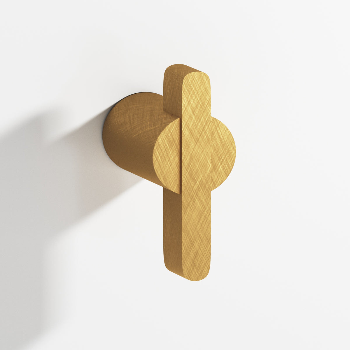 Colonial Bronze 1330 Offset Striped T-Knob, 1-7/8 in, 1/4 x 3/8 in Bar - Weathered Brass