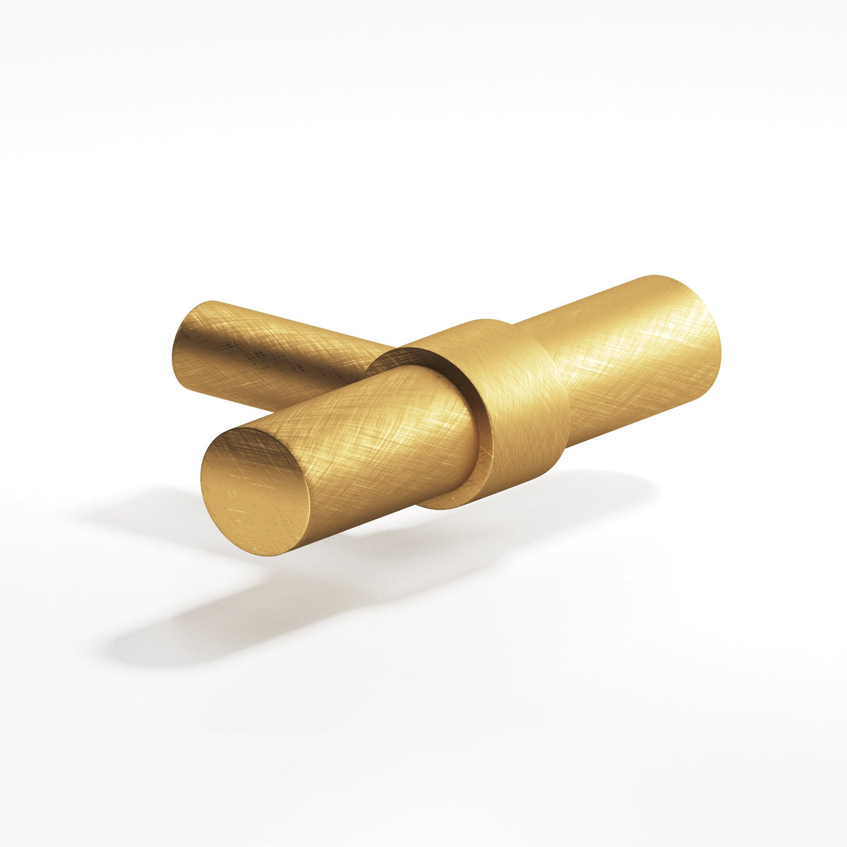 Colonial Bronze 1501 Collared T-Knob with Straight Post, 2 in - Weathered Brass