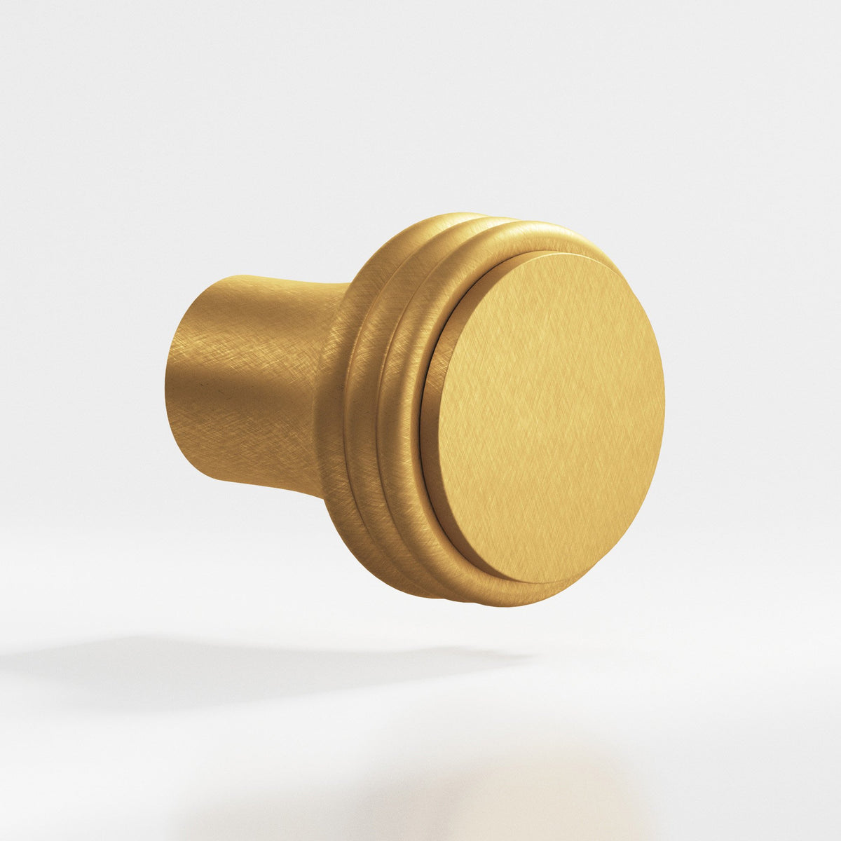 Colonial Bronze 376 Ribbed Round Knob, 7/8 in Diameter - Weathered Brass