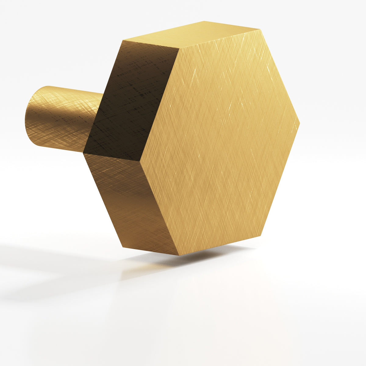 Colonial Bronze 531 Hexagonal Knob with Straight Post, 1-1/4 in - Weathered Brass