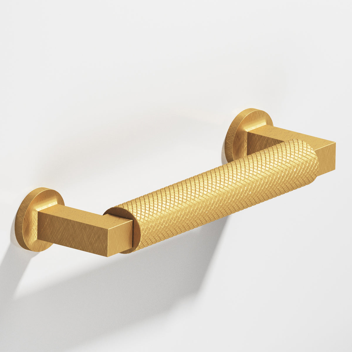 Colonial Bronze 1366 Diamond-Knurled Gropius-Style Pull, 1 in Diameter - Weathered Brass