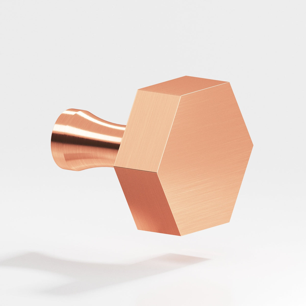 Colonial Bronze 132 Hexagonal Knob with Flared Post, 1-1/2 in - Satin Copper