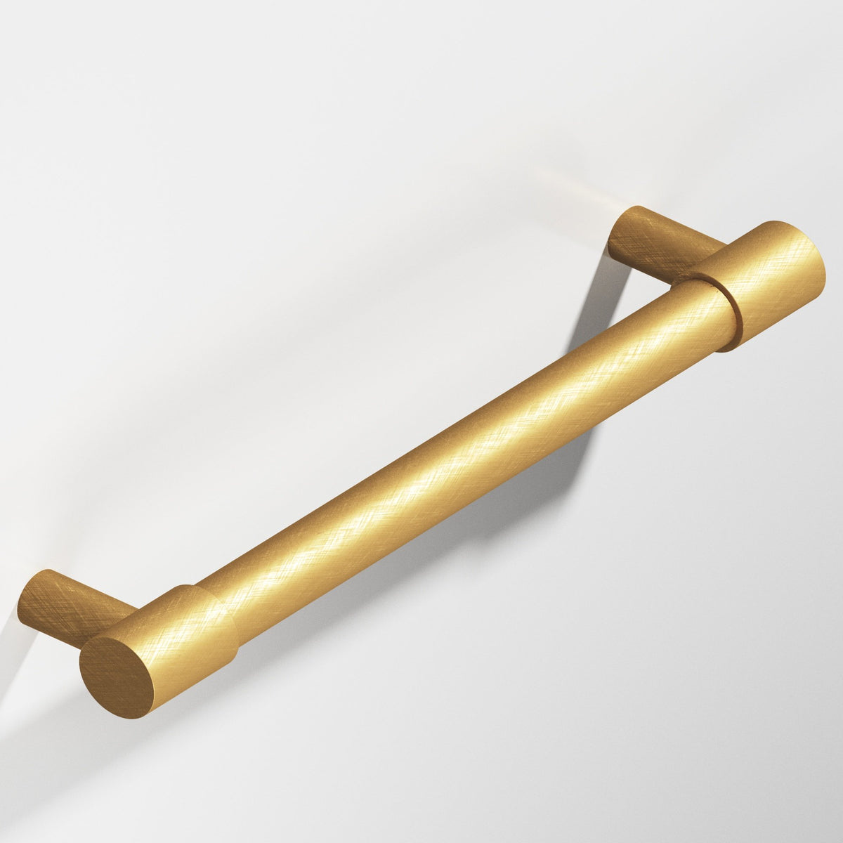 Colonial Bronze 1347 Round Pull with Turned-Down Bar and Straight Posts, 1/2 in Diameter - Weathered Brass