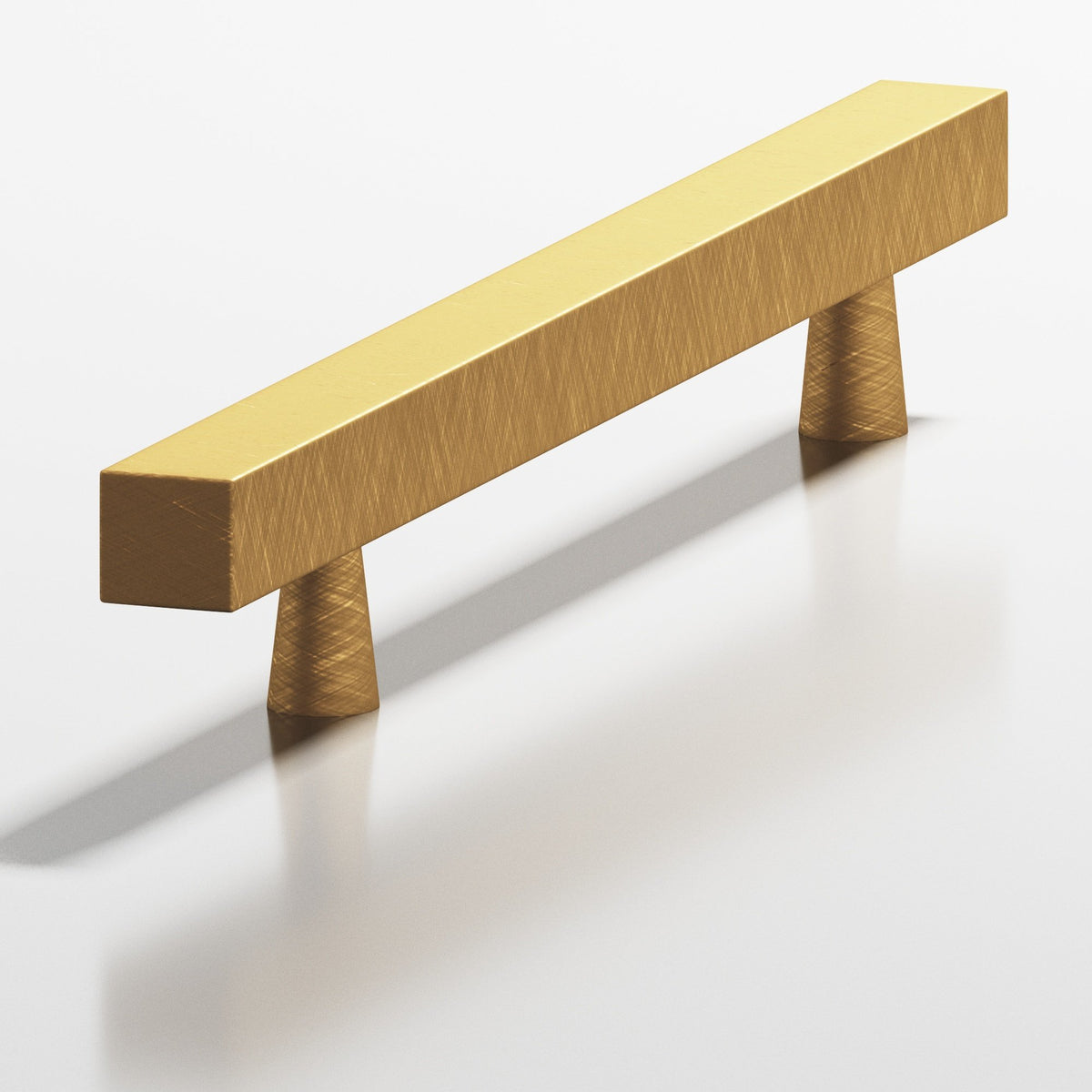 Colonial Bronze 306 Square Pull with Tapered Posts, 7/16 in Square Bar - Weathered Brass