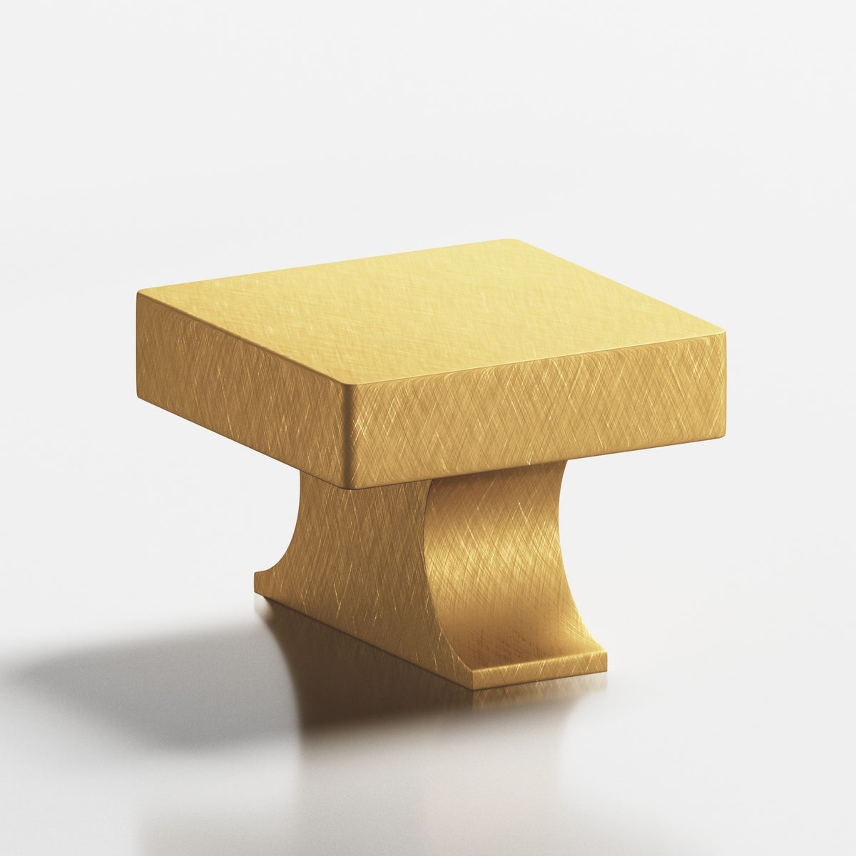 Colonial Bronze 735 Square Knob with Flared Rectangular Post, 1-1/2 in - Weathered Brass