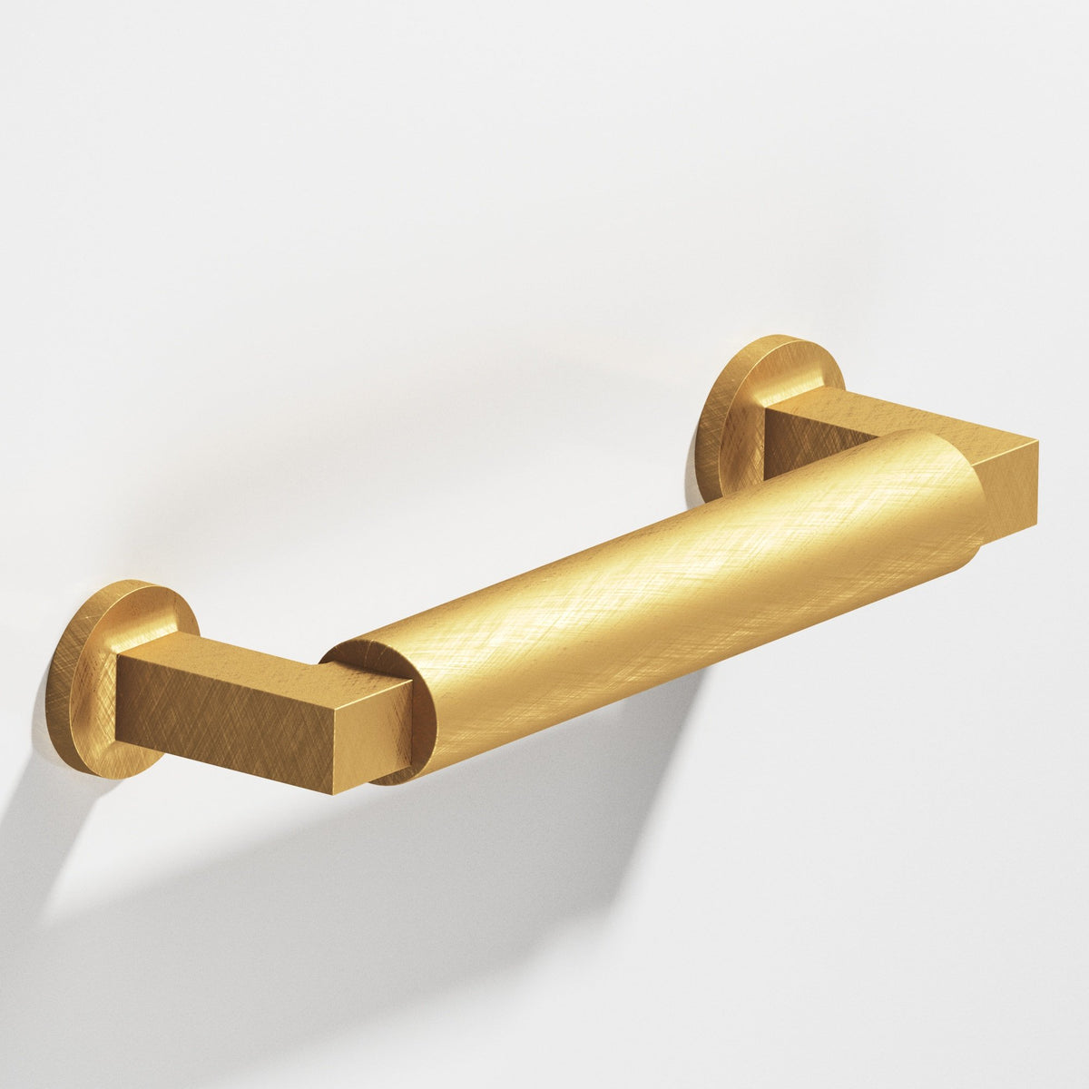 Colonial Bronze 1363 Gropius-Style Appliance and Door Pull with Flared Feet, 1-1/4 in Diameter - Weathered Brass