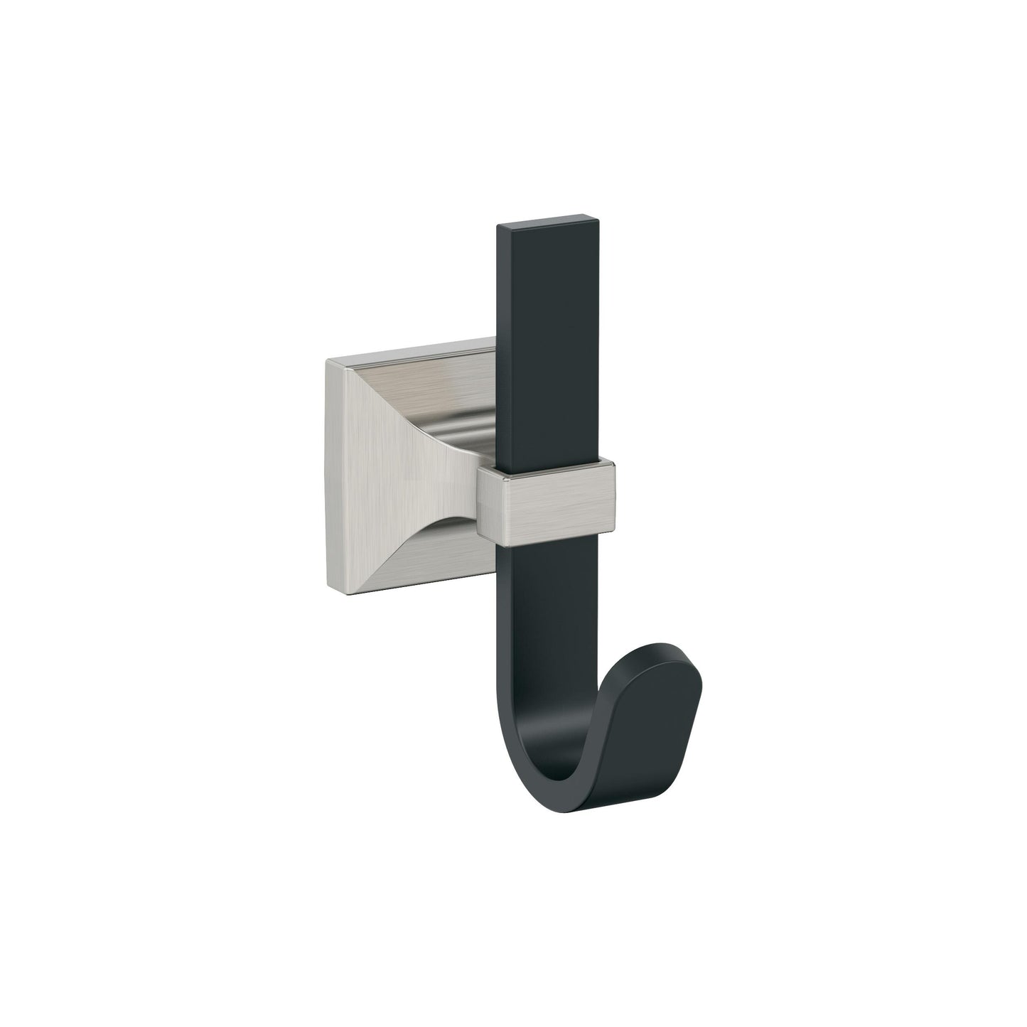 Amerock Burbank Decorative Hook - Single Prong - Matte Black/Satin Nickel