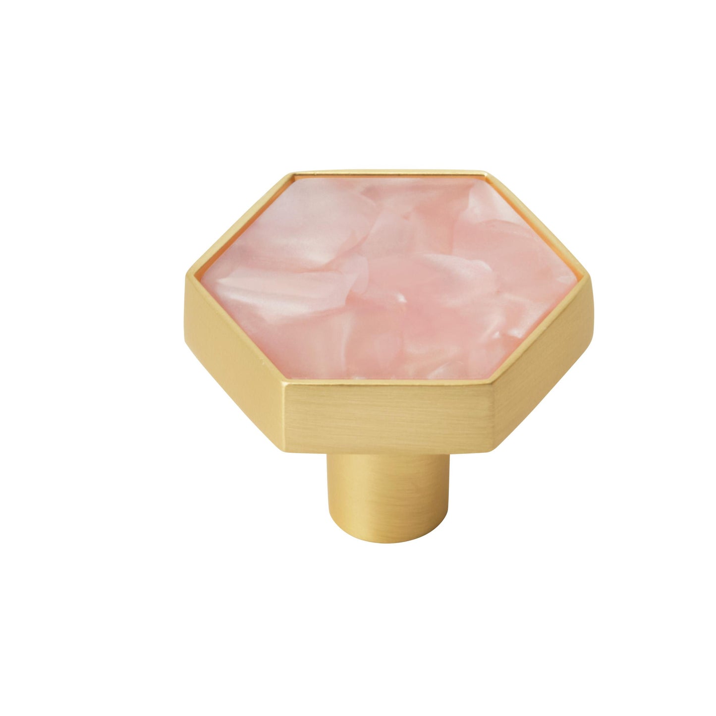 Amerock Accents Knob - 1-5/16 inch (33mm) Length - Gold/Pink