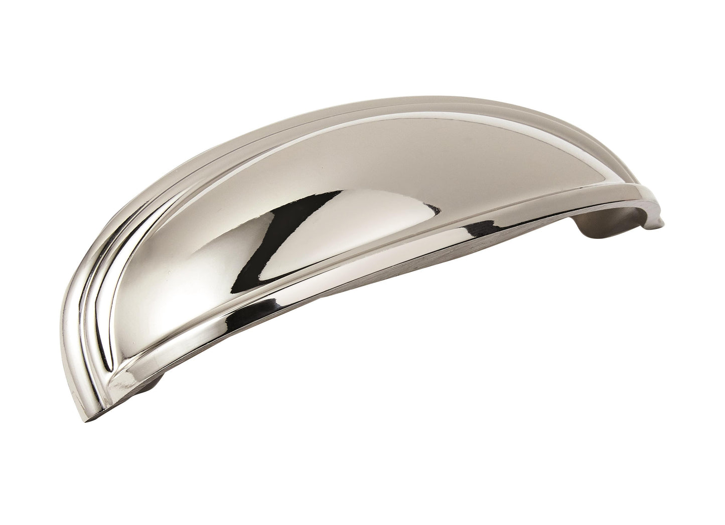 Amerock Ashby Cup Pull - 3 inch or 4 inch (76mm or 102mm) CTC - Polished Nickel