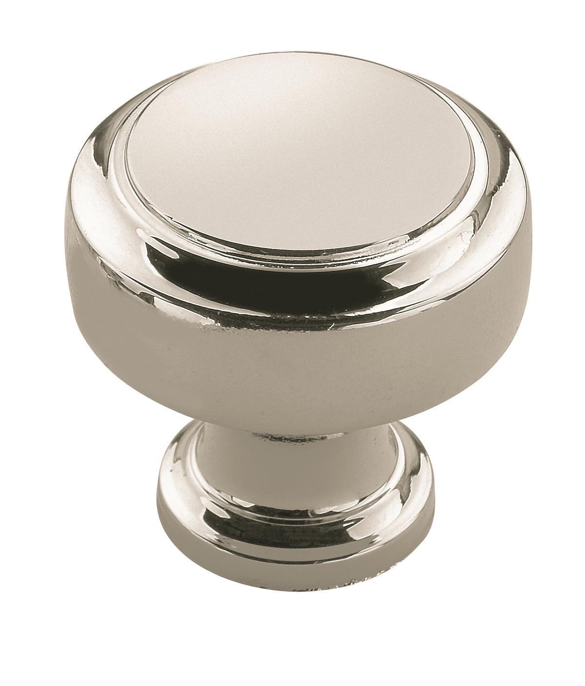 Amerock Highland Ridge Knob - 1-3/16 inch (30mm) Diameter - Polished Nickel