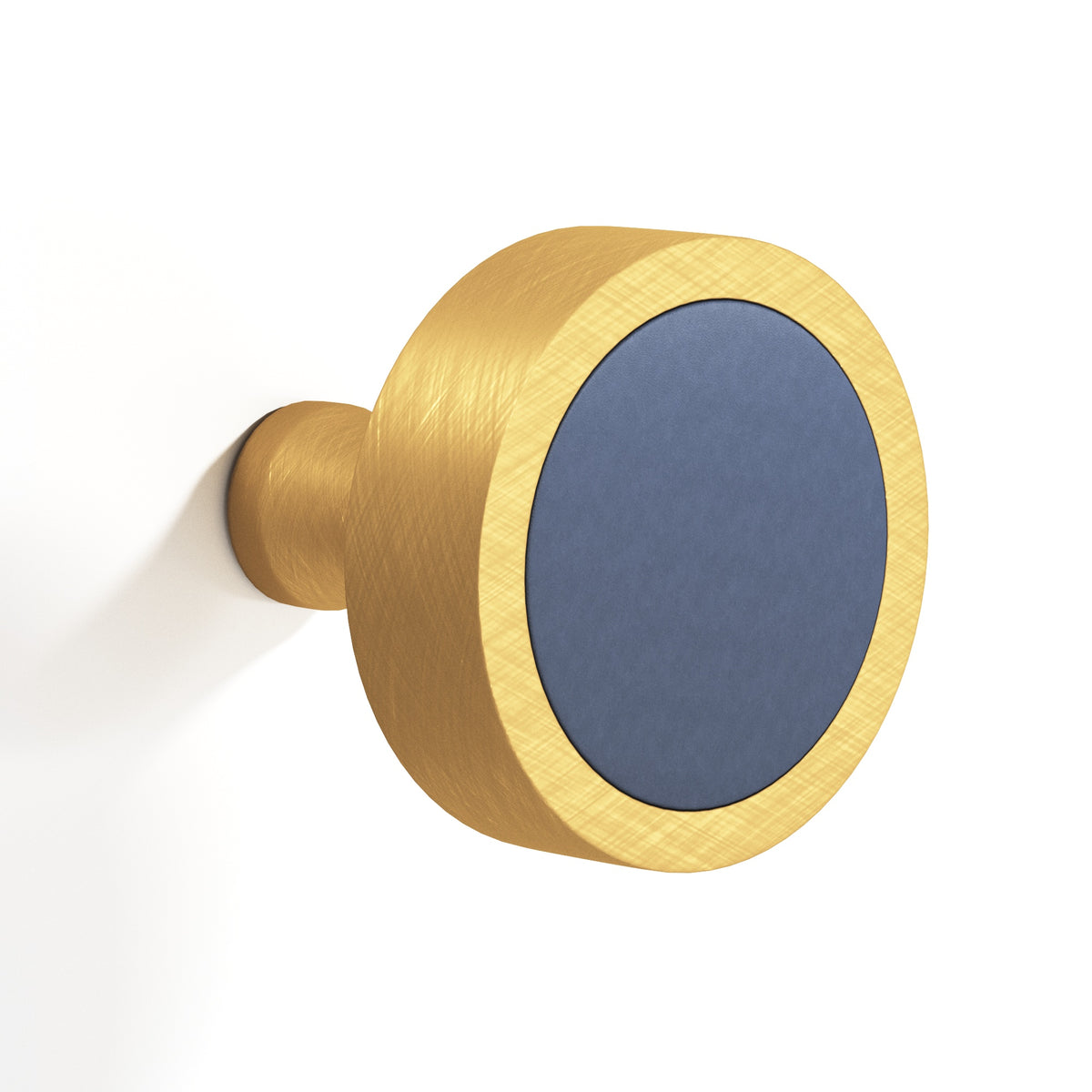 Tanner's Craft L110 leather cabinet knob in Weathered Brass