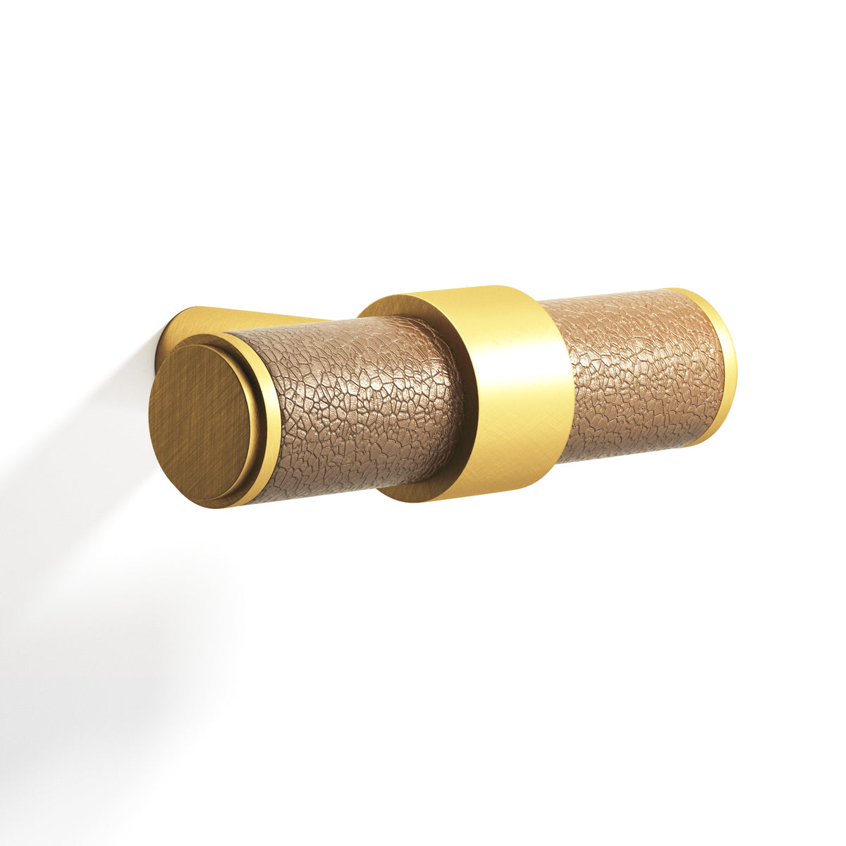 Tanner's Craft L1306 leather cabinet knob in Weathered Brass