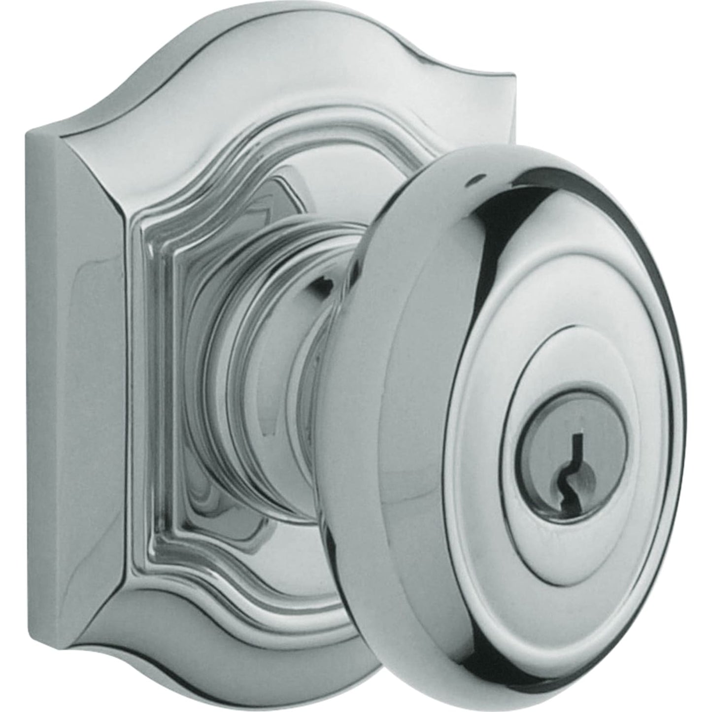 Baldwin Estate 5237 Bethpage Keyed Knob in Polished Chrome