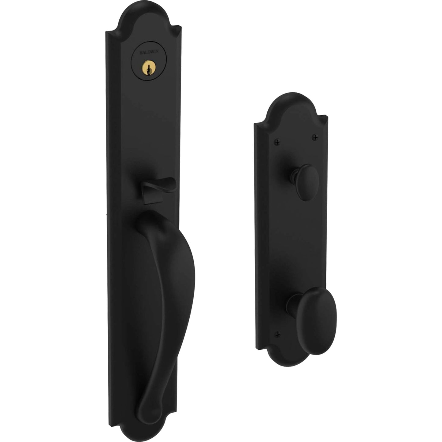 6402 Boulder Full Escutcheon Handleset with Knob in Distressed Oil Rubbed Bronze