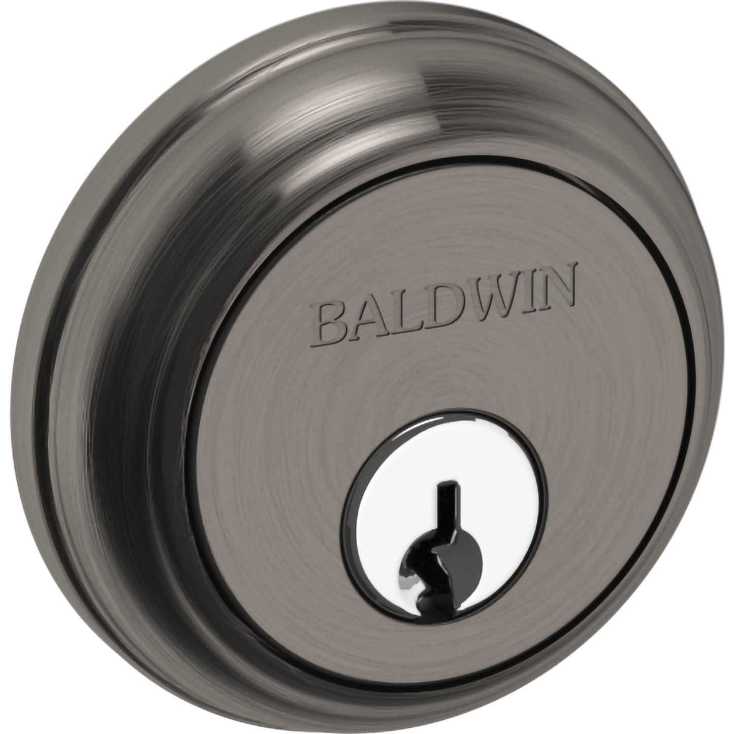 Baldwin Estate 8031 Contemporary Deadbolt, 1-5/8" Bore in Lifetime (PVD) Graphite Nickel