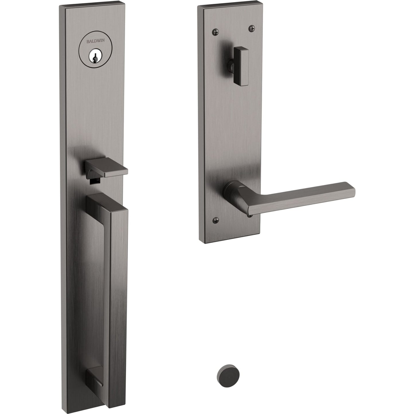 85392 Minneapolis Full Escutcheon Handleset in Lifetime (PVD) Graphite Nickel