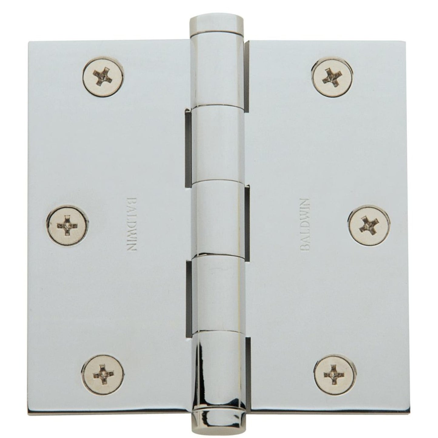 Baldwin Hinge 3-1/2" x 3-1/2" Square Corner in Polished Chrome