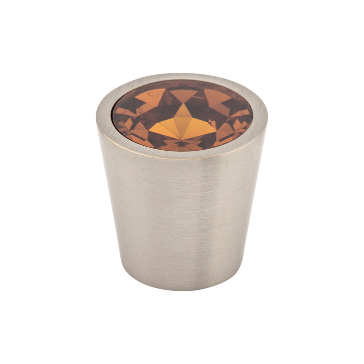Top Knobs Wine Crystal Center Round Knob - 1 1/16" Dia. - Brushed Satin Nickel