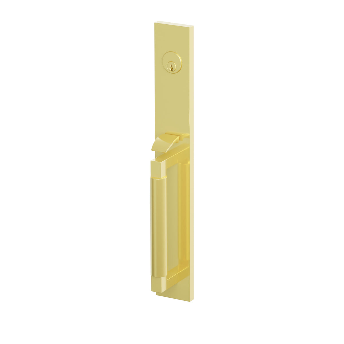 Emtek SELECT L-Square Smooth Full Length Entrance Handleset – Unlacquered Brass