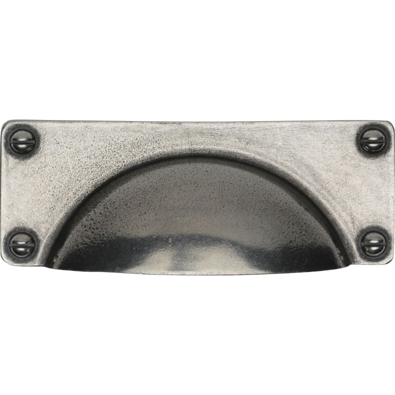 Ashley Norton Pewter Bin Pull with Integrated Backplate - Pewter