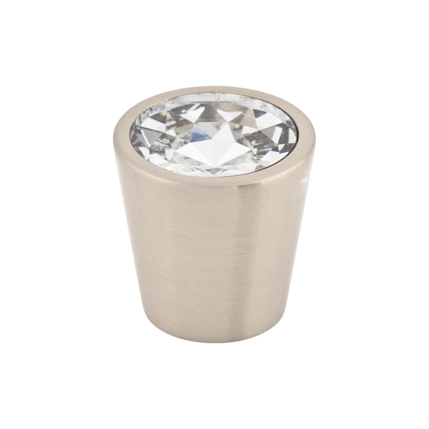 Top Knobs Clear Crystal Center Round Knob - 1 1/16" Dia. - Brushed Satin Nickel