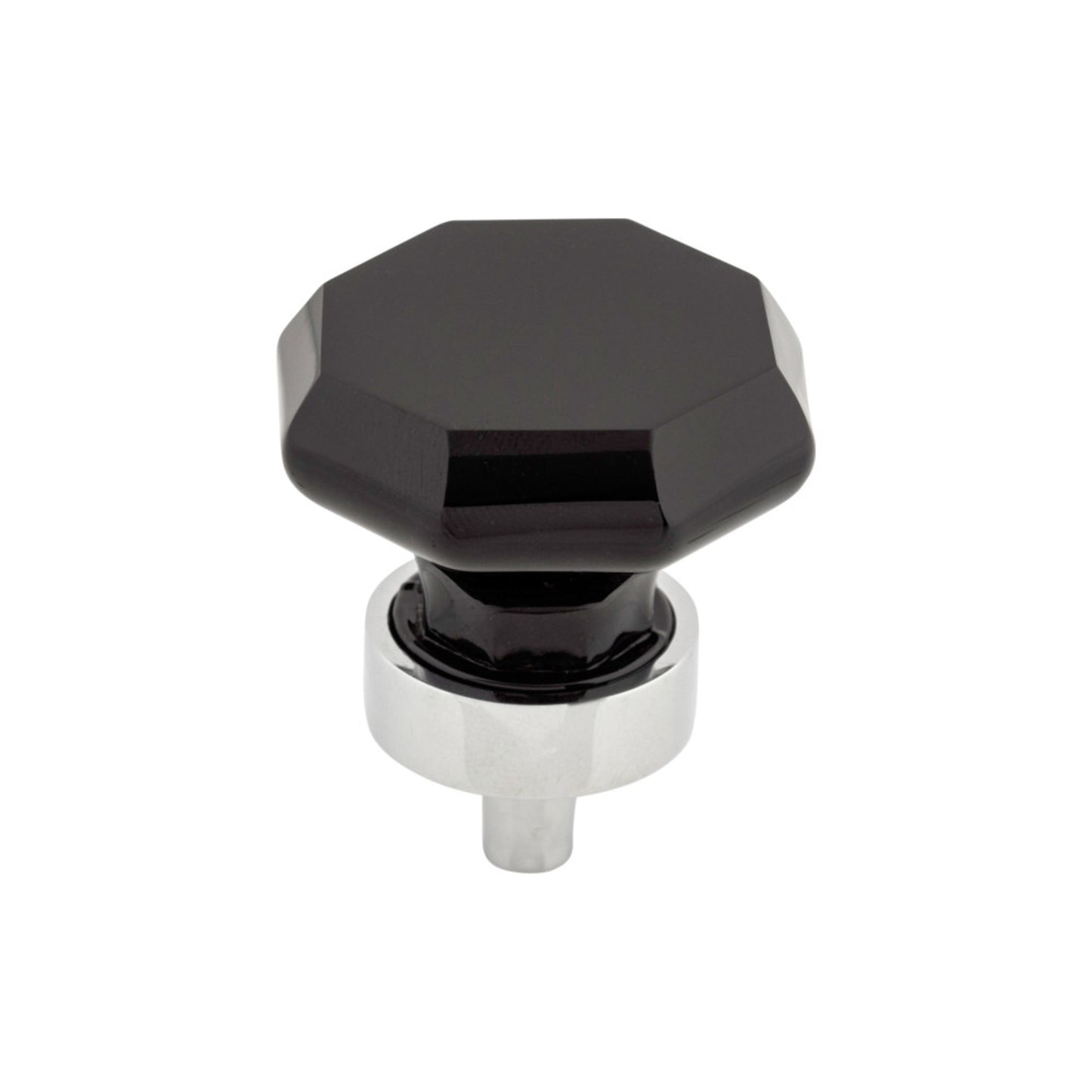 Top Knobs Black Octagon Crystal Diameter Round Knob