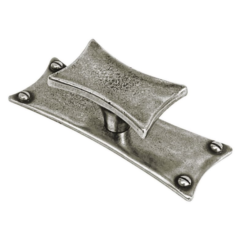 Ashley Norton Designer Rectangle Pewter Knob on Rose - Pewter