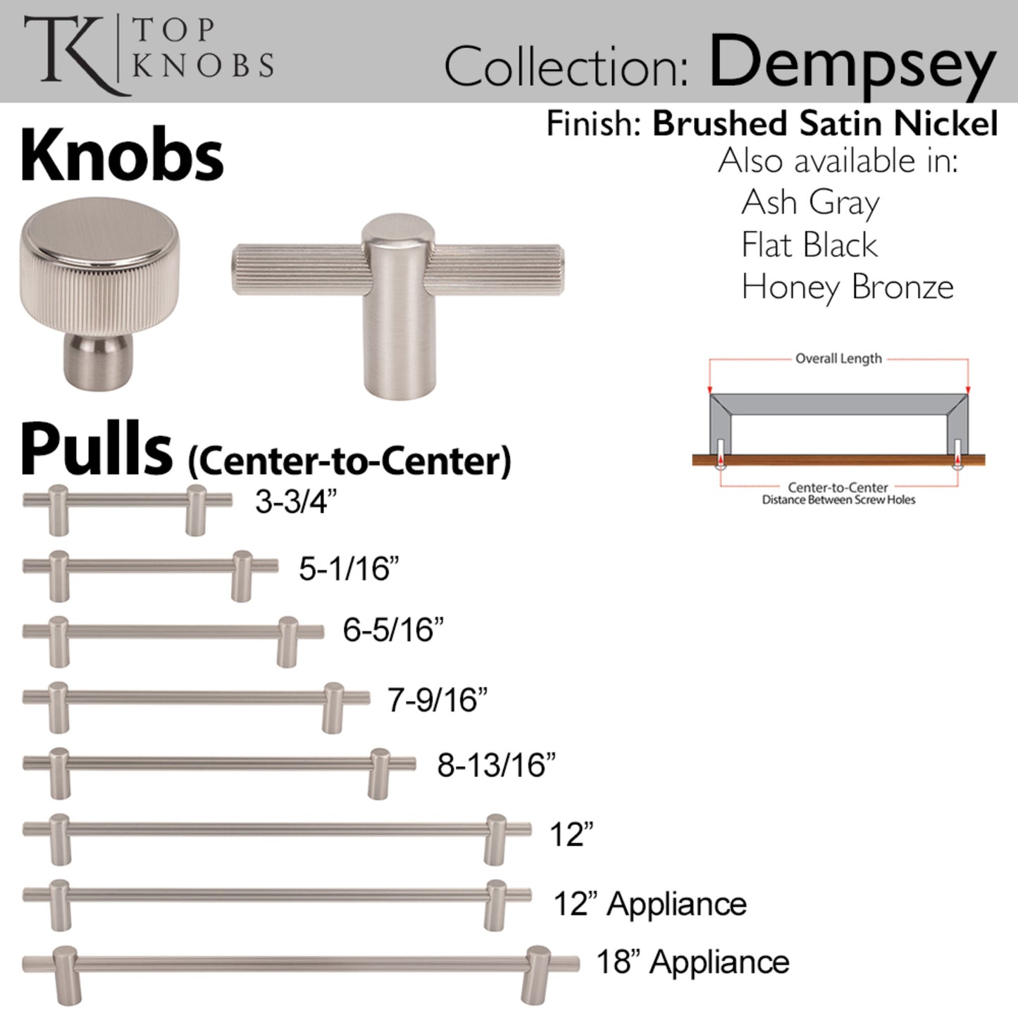 Top Knobs Dempsey Bar Pull