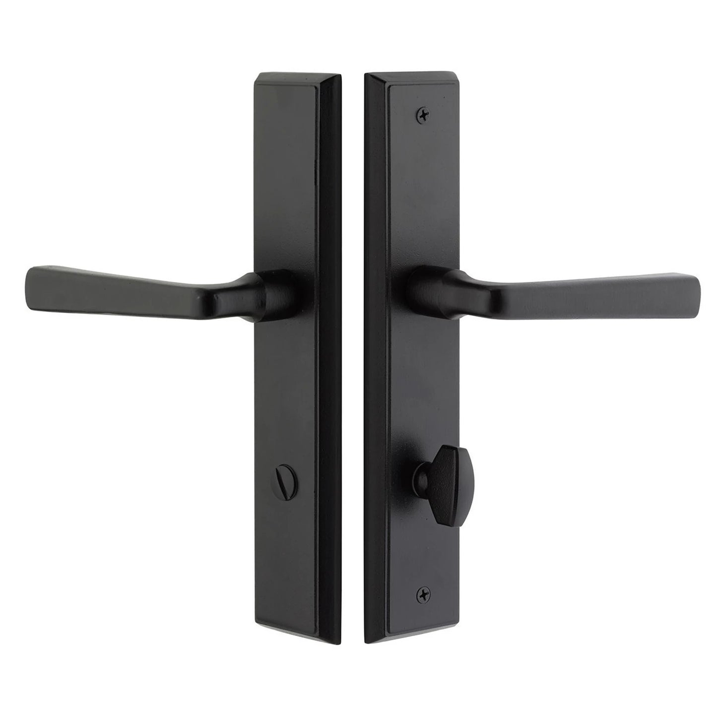 STRETTO Sandcast Bronze Rectangular 2" x 10" Narrow Trim Lockset – Medium Bronze