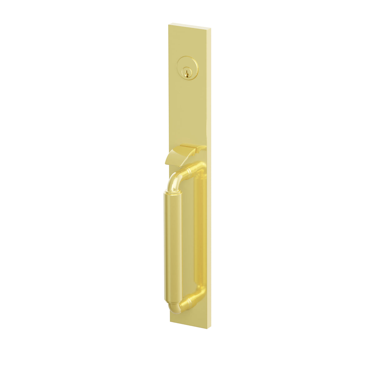 Emtek SELECT R-Bar Smooth Full Length Mortise Entrance Handleset – Unlacquered Brass