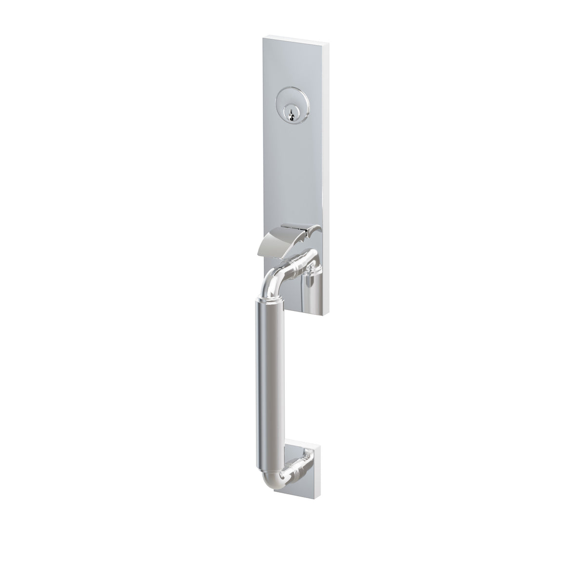 Emtek SELECT R-Bar Smooth Monolithic Entrance Handleset – Polished Chrome