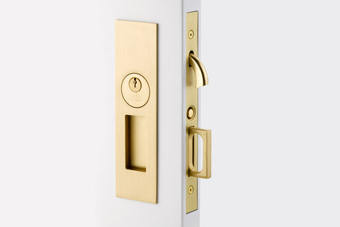 Narrow Modern Rectangular Pocket Door Mortise Lock