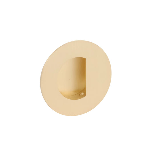 Round Flush Pull with Half Moon Pocket