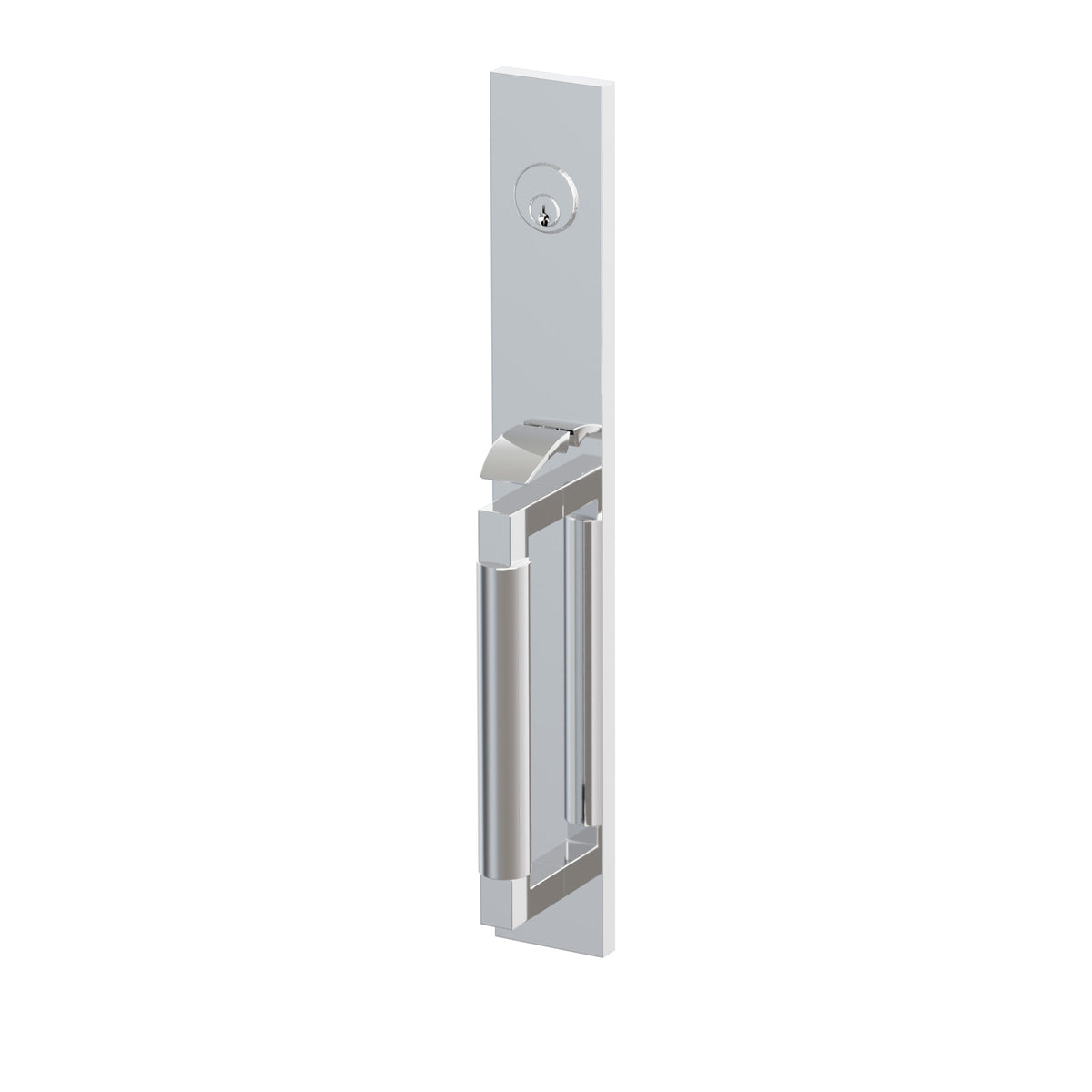 Emtek SELECT L-Square Smooth Full Length Entrance Handleset – Polished Chrome
