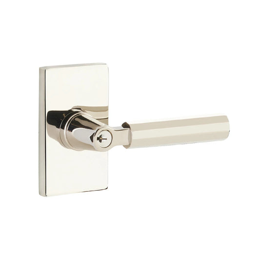 SELECT Key In L-Square Faceted Lever – keyed, polished-nickel-lifetime